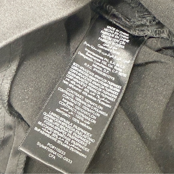 BEBE Women’s Black Ivory Eyelash Lace Ruffle Front Strapless Bodycon Dress Sz M - Picture 8 of 8